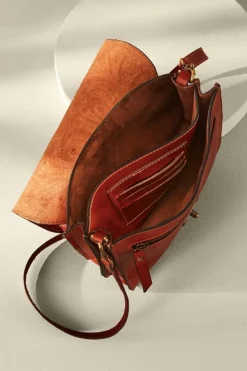 Outlet Soft Surroundings Ada Embossed Leather Bag Caramel