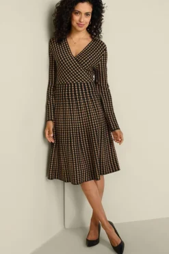 Soft Surroundings Aida Surplice Dress Hazelnut