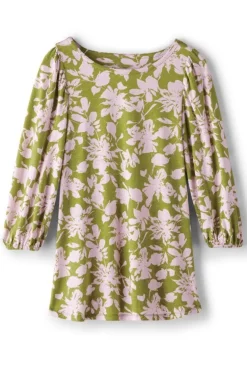 Soft Surroundings Ainsley Linen Blend Tunic InkBloomsGreen