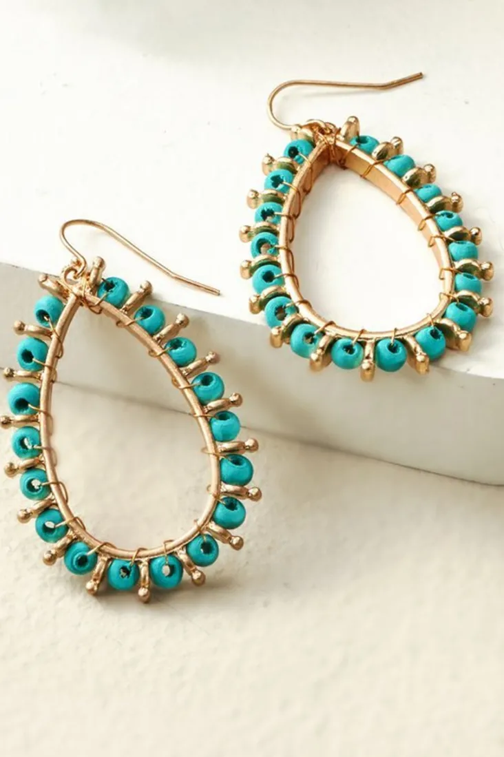 Outlet Soft Surroundings Alea Beaded Hoop Earrings Turquoise