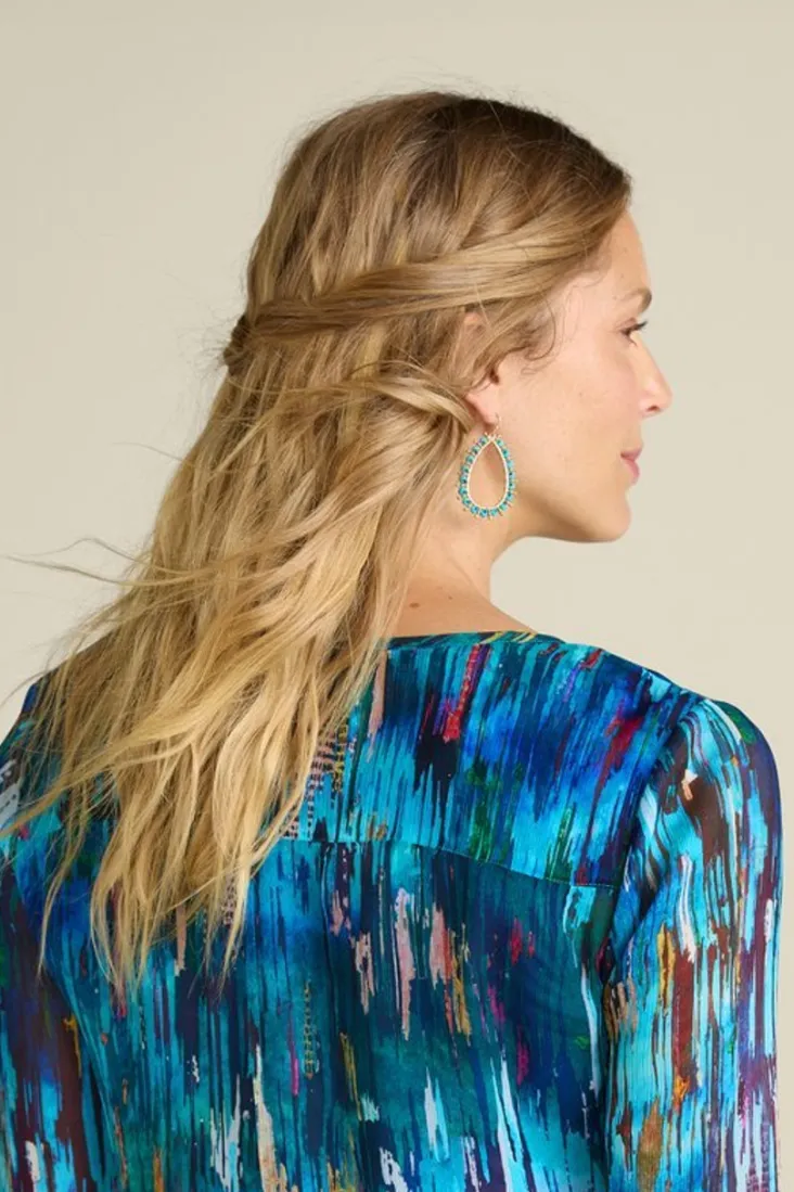 Outlet Soft Surroundings Alea Beaded Hoop Earrings Turquoise