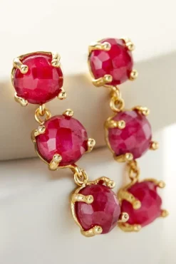 Hot Soft Surroundings Alexandra Stone Earrings Berry