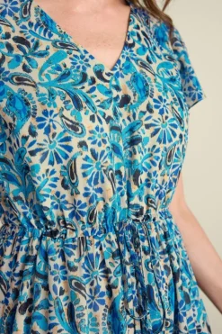 Soft Surroundings Aleyah Maxi Dress PaisleyIkatOvercast