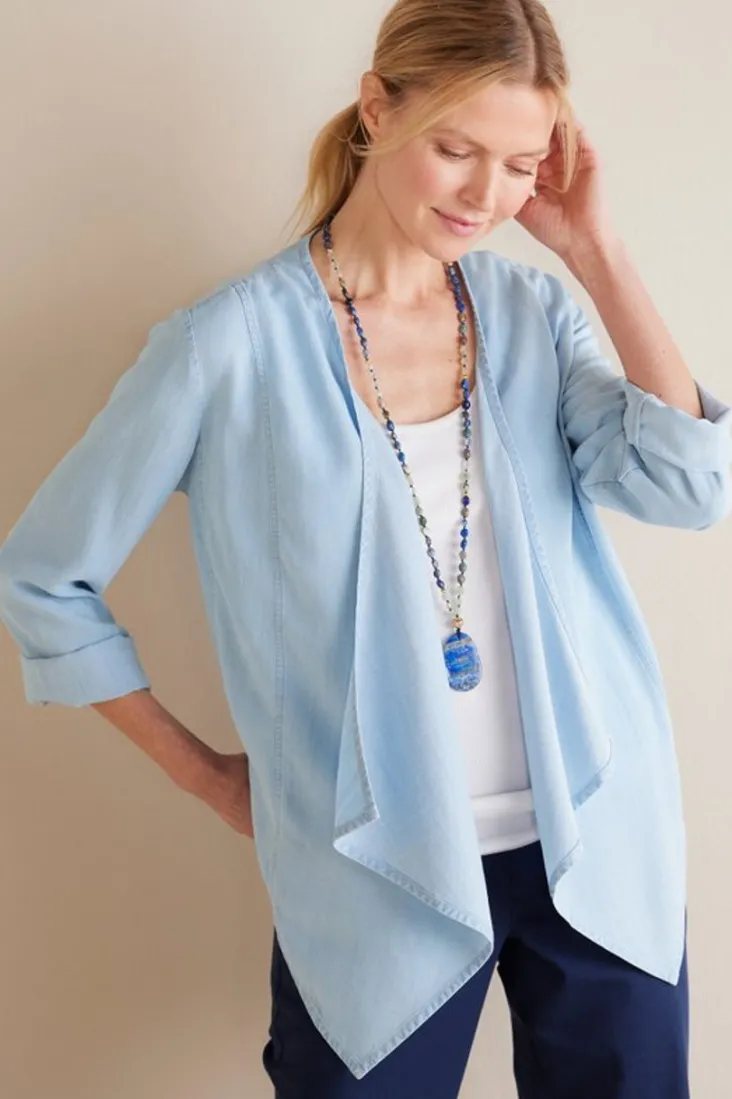 Sale Soft Surroundings Alicante Tencel™ Topper LightChambray