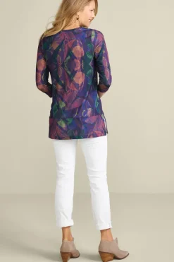Hot Soft Surroundings Alila 3/4 Sleeve Tunic WarmIrisMulti