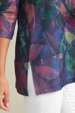 Hot Soft Surroundings Alila 3/4 Sleeve Tunic WarmIrisMulti