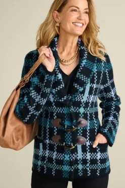 Best Soft Surroundings Alpine Plaid Sweater Coat NaturallyFallPlaid