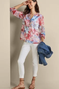 Soft Surroundings Anastasia Shirt ChrysanthemumFloral