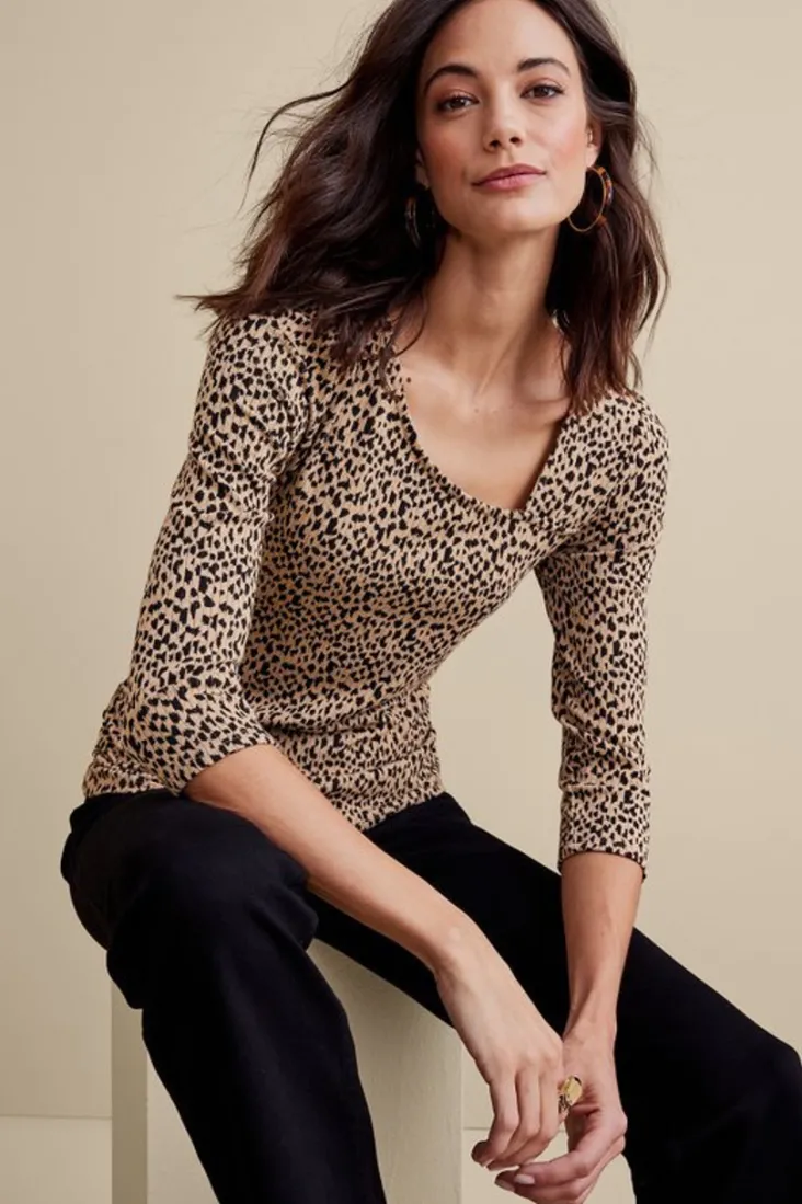Discount Soft Surroundings Anesha Top Leopard