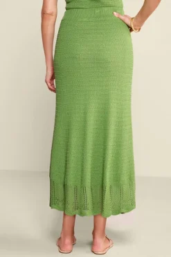 New Soft Surroundings April Crochet Sweater Skirt PiquantGreen