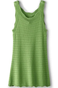 Online Soft Surroundings April Crochet Sweater Tank PiquantGreen