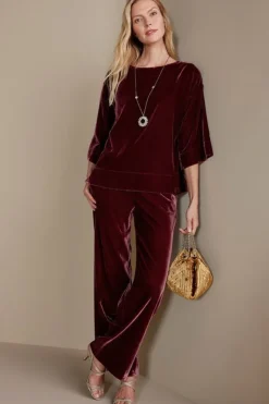 New Soft Surroundings Aria Velvet Wide Leg Pants