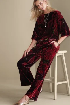 New Soft Surroundings Aria Velvet Wide Leg Pants