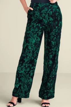 New Soft Surroundings Aria Velvet Wide Leg Pants