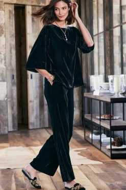 New Soft Surroundings Aria Velvet Wide Leg Pants