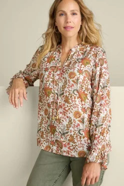 Clearance Soft Surroundings Asha Long Sleeve Top AutumnalGarden