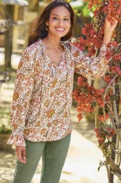 Clearance Soft Surroundings Asha Long Sleeve Top AutumnalGarden