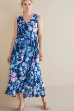 New Soft Surroundings Ashlyn Maxi Dress PurpleFloral