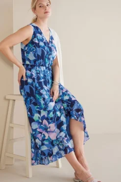 New Soft Surroundings Ashlyn Maxi Dress PurpleFloral