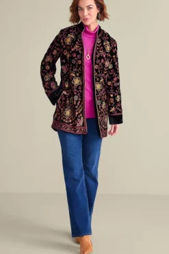 Hot Soft Surroundings Astrid Velvet Jacket Black