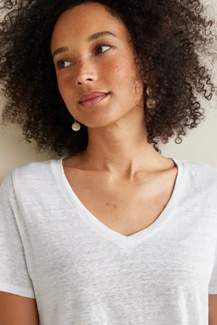 Soft Surroundings Aubrey Linen Slub Tee