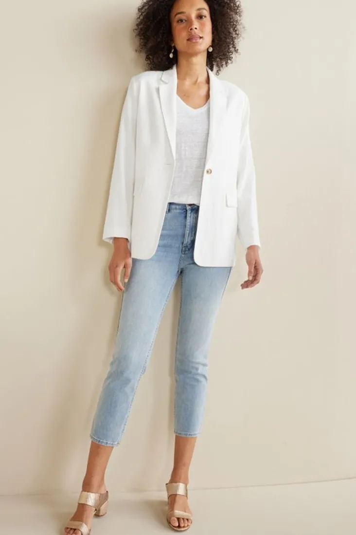 Soft Surroundings Aubrey Linen Slub Tee