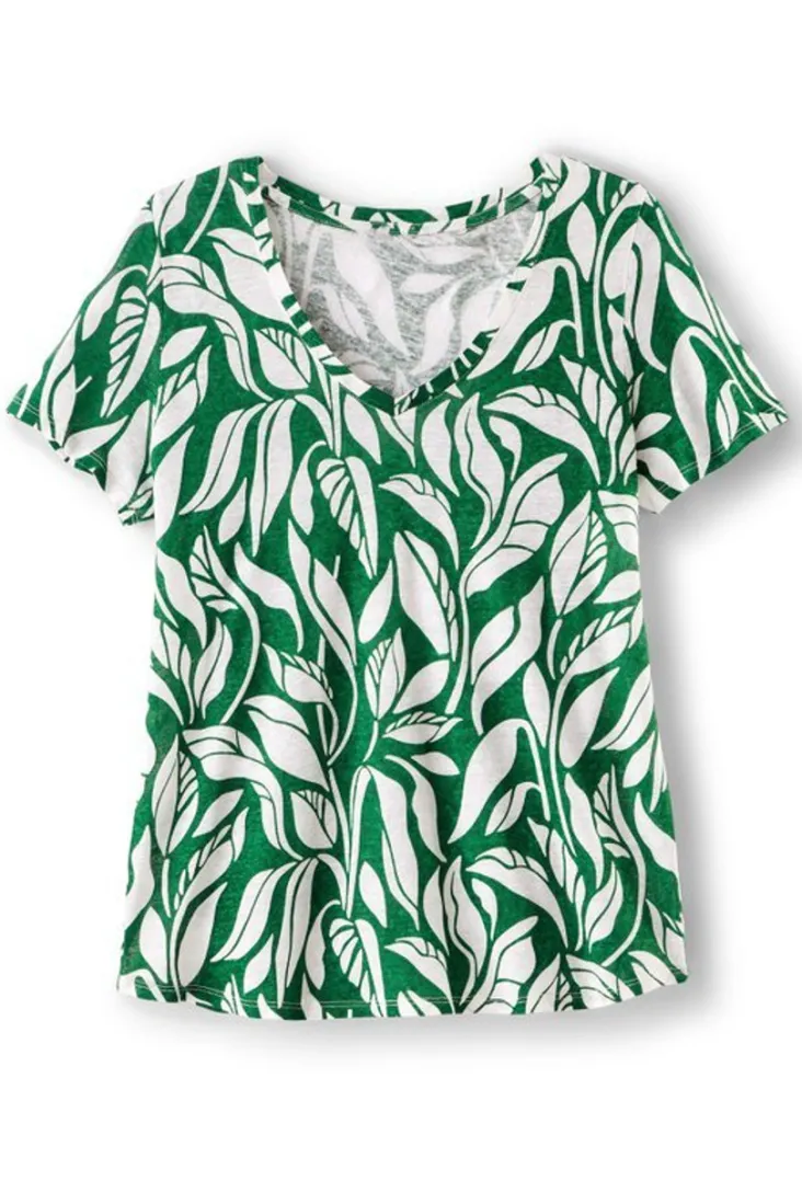 Soft Surroundings Aubrey Linen Slub Tee