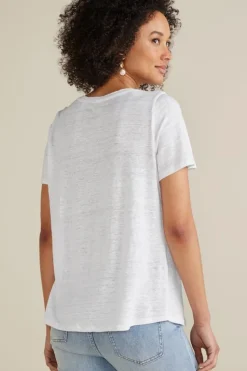 Soft Surroundings Aubrey Linen Slub Tee