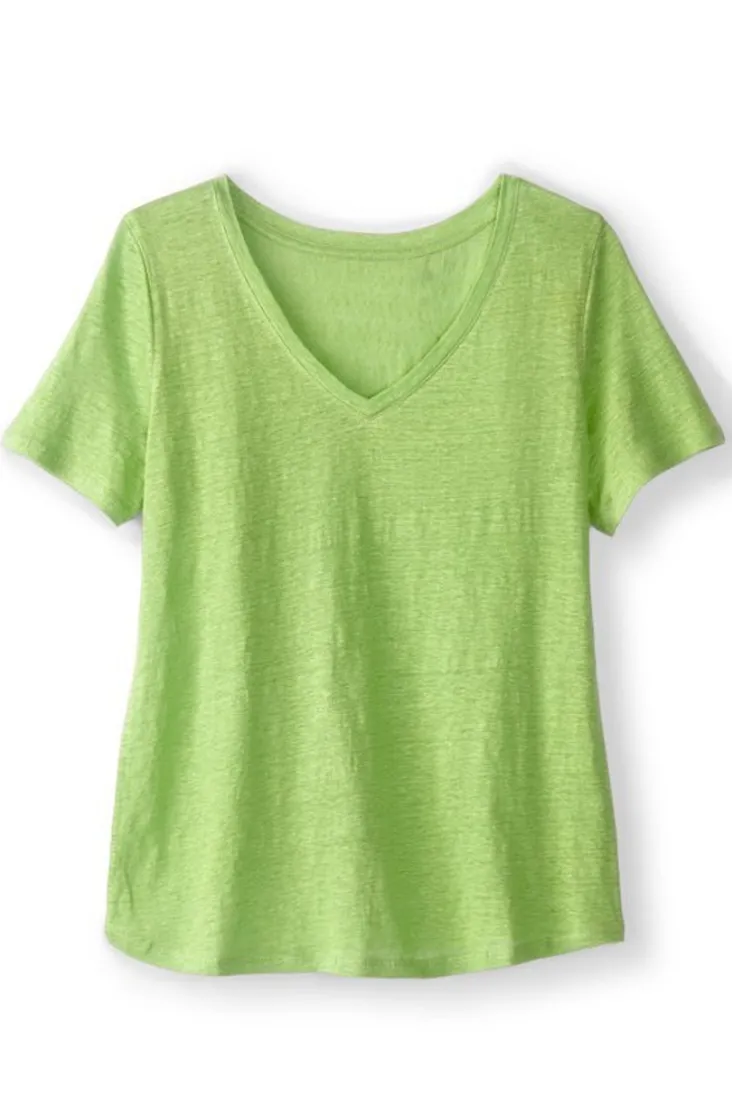 Soft Surroundings Aubrey Linen Slub Tee
