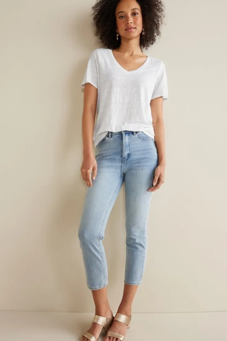 Soft Surroundings Aubrey Linen Slub Tee