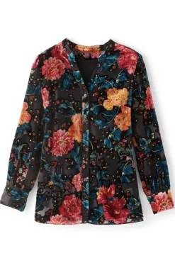 Soft Surroundings Autumn Velvet Tunic BlackMulti