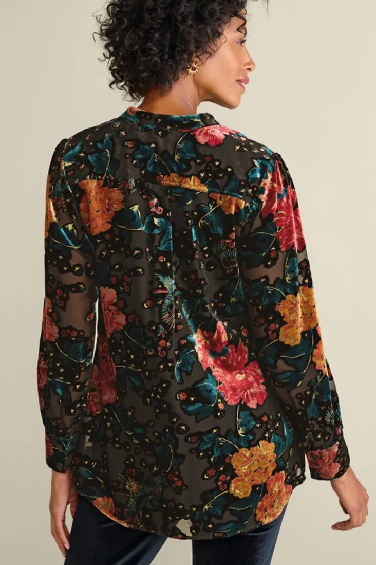 Soft Surroundings Autumn Velvet Tunic BlackMulti