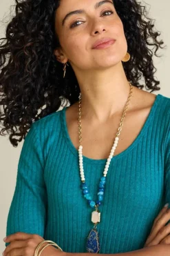 Hot Soft Surroundings Aviana Reversible Pendant Necklace BlueLapis