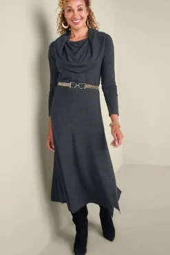 Hot Soft Surroundings B'call Knit Midi Dress CharcoalHeather
