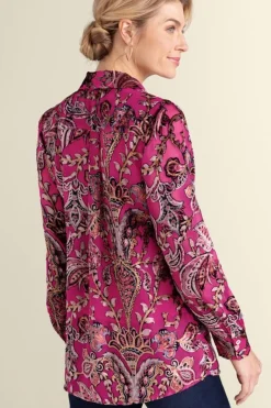 Sale Soft Surroundings Bellarosa Velvet Tunic PinkScarfBurnout