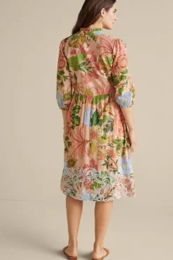 Outlet Soft Surroundings Bellicia Embroidered Midi Dress MultiFloral