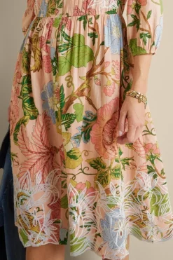 Outlet Soft Surroundings Bellicia Embroidered Midi Dress MultiFloral
