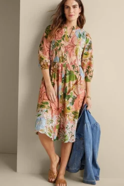 Outlet Soft Surroundings Bellicia Embroidered Midi Dress MultiFloral