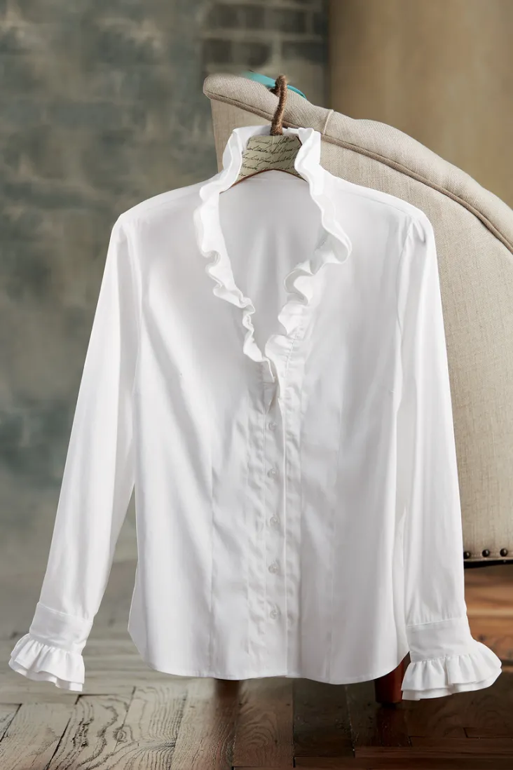 Hot Soft Surroundings Boleyn Shirt White