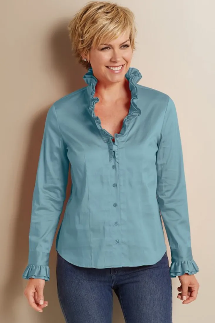 Hot Soft Surroundings Boleyn Shirt White