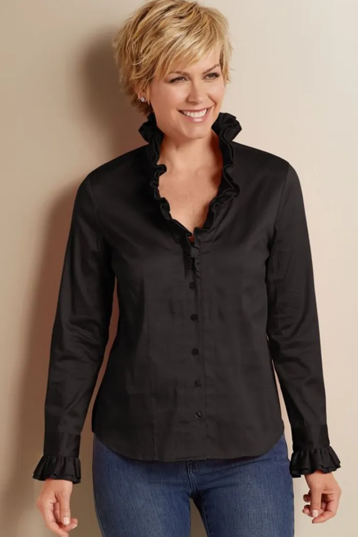 Hot Soft Surroundings Boleyn Shirt White