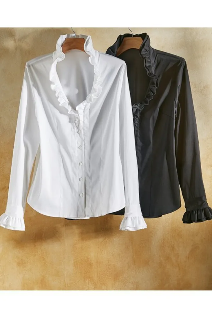 Hot Soft Surroundings Boleyn Shirt White