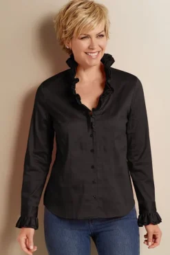 Hot Soft Surroundings Boleyn Shirt White
