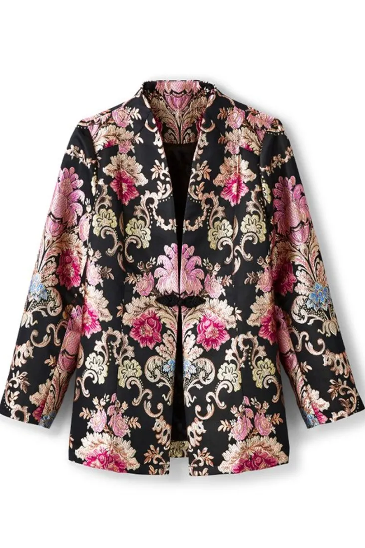 Outlet Soft Surroundings Branca Jacquard Jacket RoseBaroqueJacquard