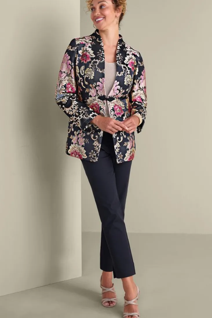 Outlet Soft Surroundings Branca Jacquard Jacket RoseBaroqueJacquard