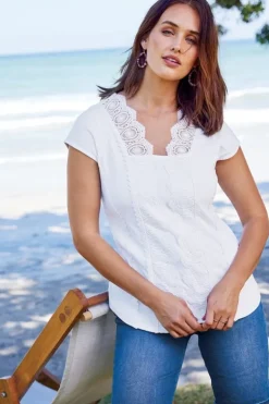 New Soft Surroundings Breelyn Top I White