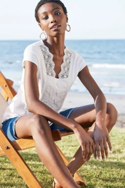 New Soft Surroundings Breelyn Top I White