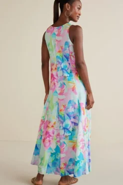 Soft Surroundings Brenda Maxi Dress PainterlyMultiFloral
