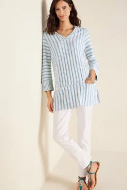 Sale Soft Surroundings Briza Stripe Tunic ChambrayBlue/WhiteStrip