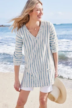 Sale Soft Surroundings Briza Stripe Tunic ChambrayBlue/WhiteStrip
